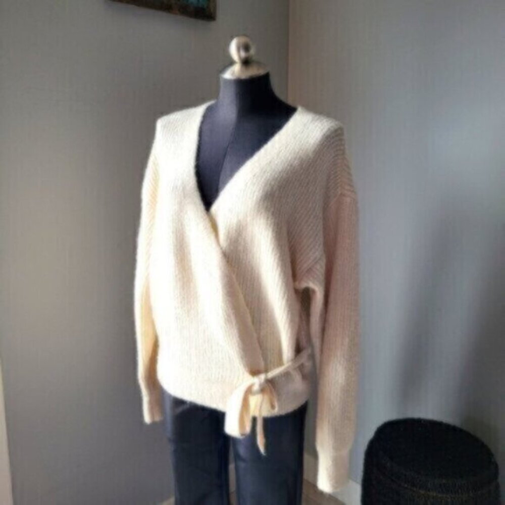Esqualo Wrap Around Knit Cardigan Sweater Sz XL